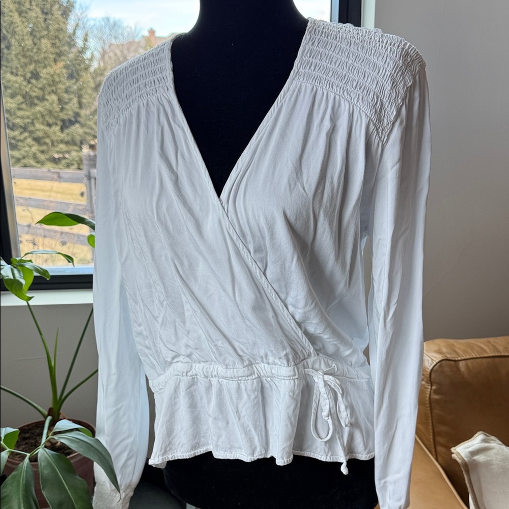 Cloth & Stone White Wrap Top